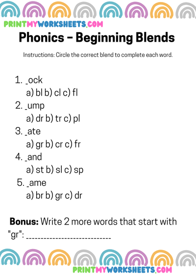 Phonics Word Sorting Worksheet