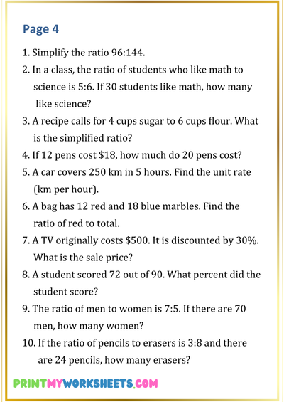 7th Grade Ratios & Proportions