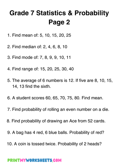 7th Grade Statistics & Probability